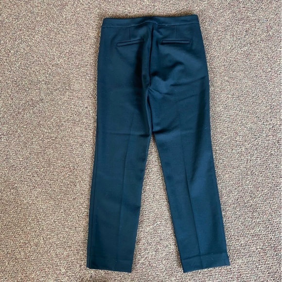 J Crew black slacks with side zipper and darts for trim silhouette. Creased. - Picture 5 of 10